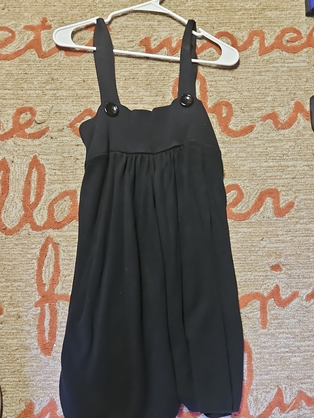 Black Sleeveless Button-Detail Dress